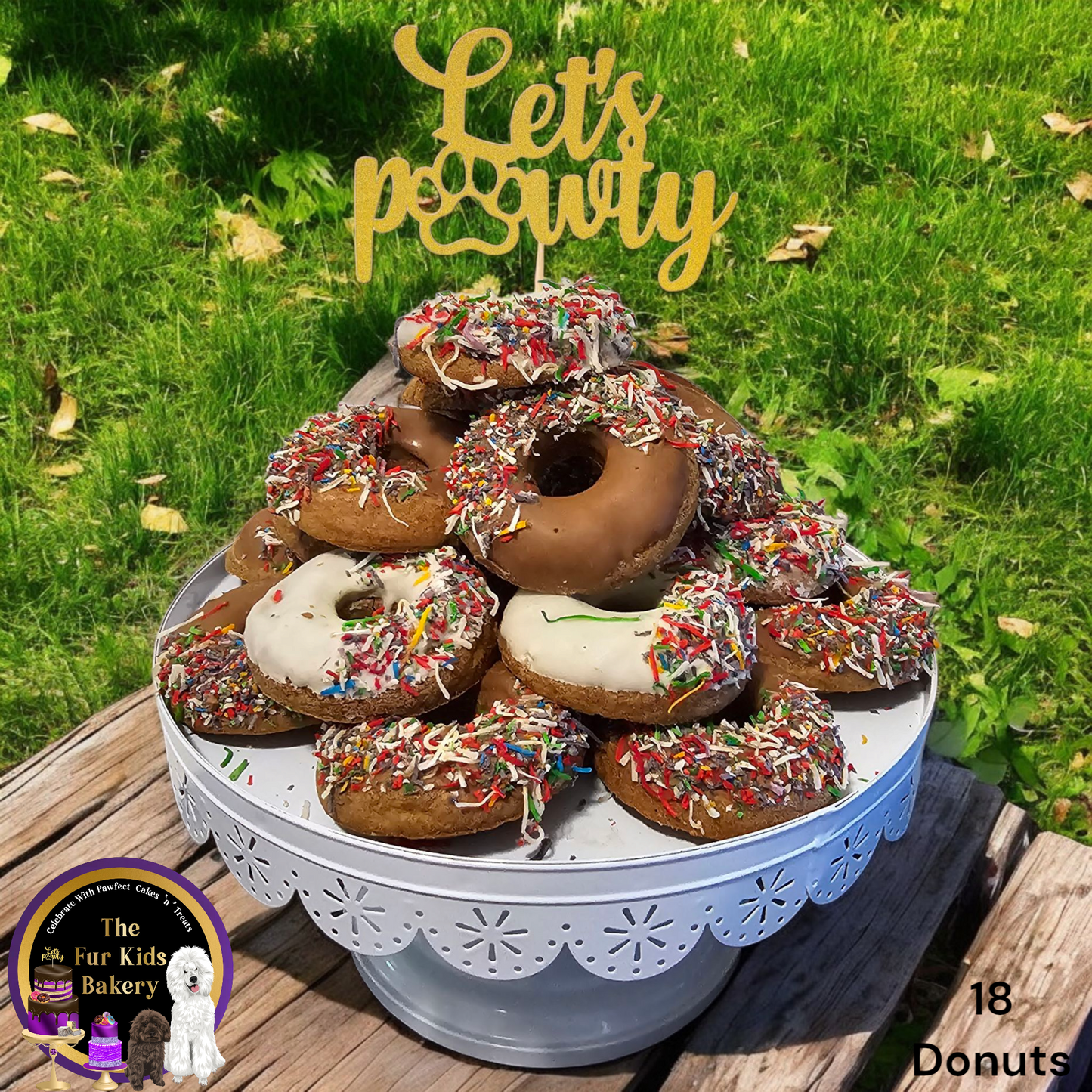 Doggy Donuts, Dog Donuts that are healthy not just for fun. Gluten & Grain Free. No added sugar, coconut sprinkles NOT 100 & 100s
