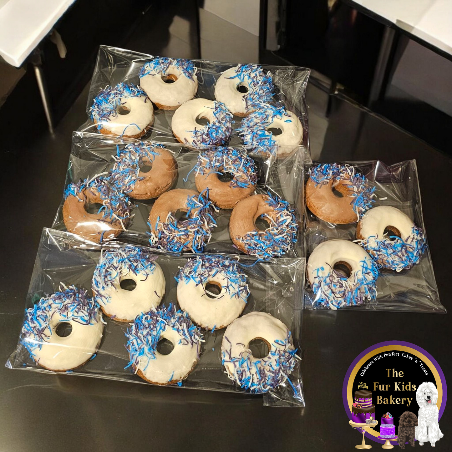 Doggy Donuts, Dog Donuts that are healthy not just for fun. Gluten & Grain Free. No added sugar, coconut sprinkles NOT 100 & 100s