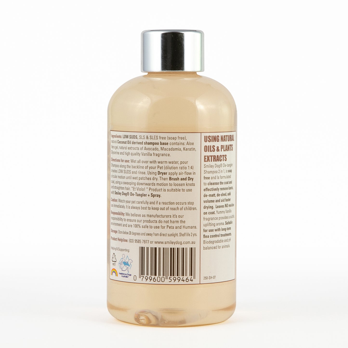 Smiley Dog Avocado Shampoo for dogs, gently cleanses, pH balanced, enriched with avocado for soft, shiny fur, suitable for sensitive skin, promotes healthy coat.