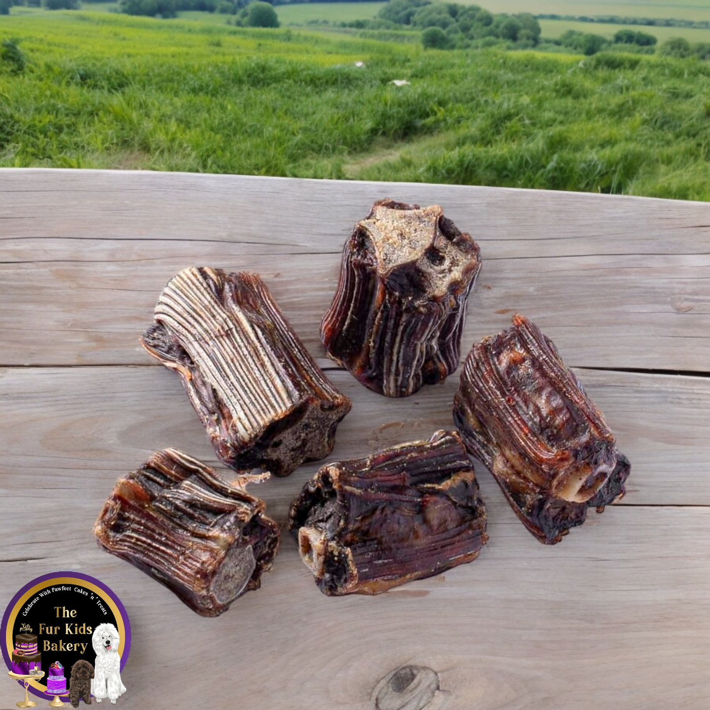Australian Kangaroo Tail Pieces dog treat, slowly air dried in a HACCP, Safe Food & FDA accredited facility, chemical free, high protein, lean, long-lasting chew, supports dental health.