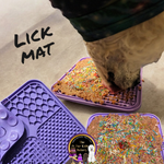 Silicone suction lick mat for dogs and cats, non-slip, easy to clean, promotes calm behaviour and slower eating, perfect for spreads and treats.
