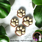 NAS Yoghurt & NAS Carob paw prints dog treats