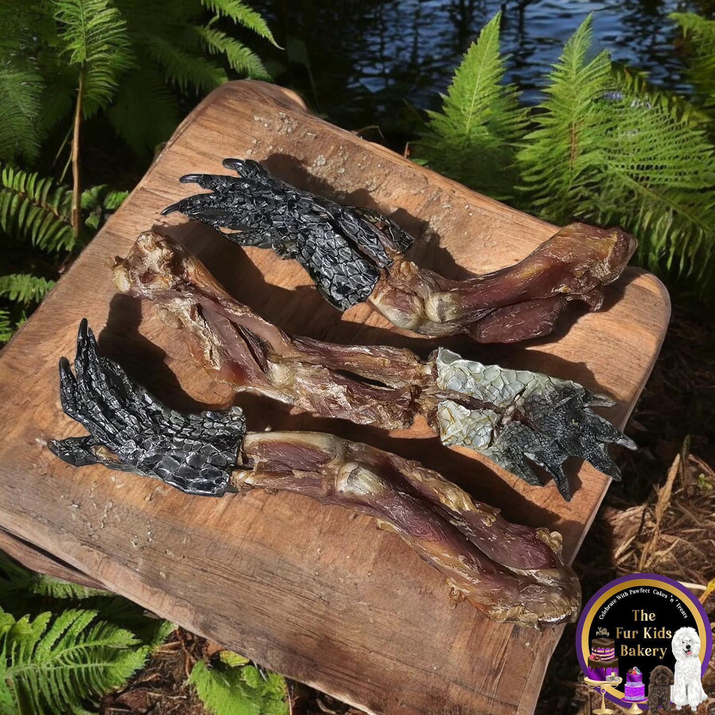 Australian Crocodile Leg & Foot dog treat, slowly air dried in a HACCP, Safe Food & FDA accredited facility, chemical free, high protein, crunchy, supports dental health.