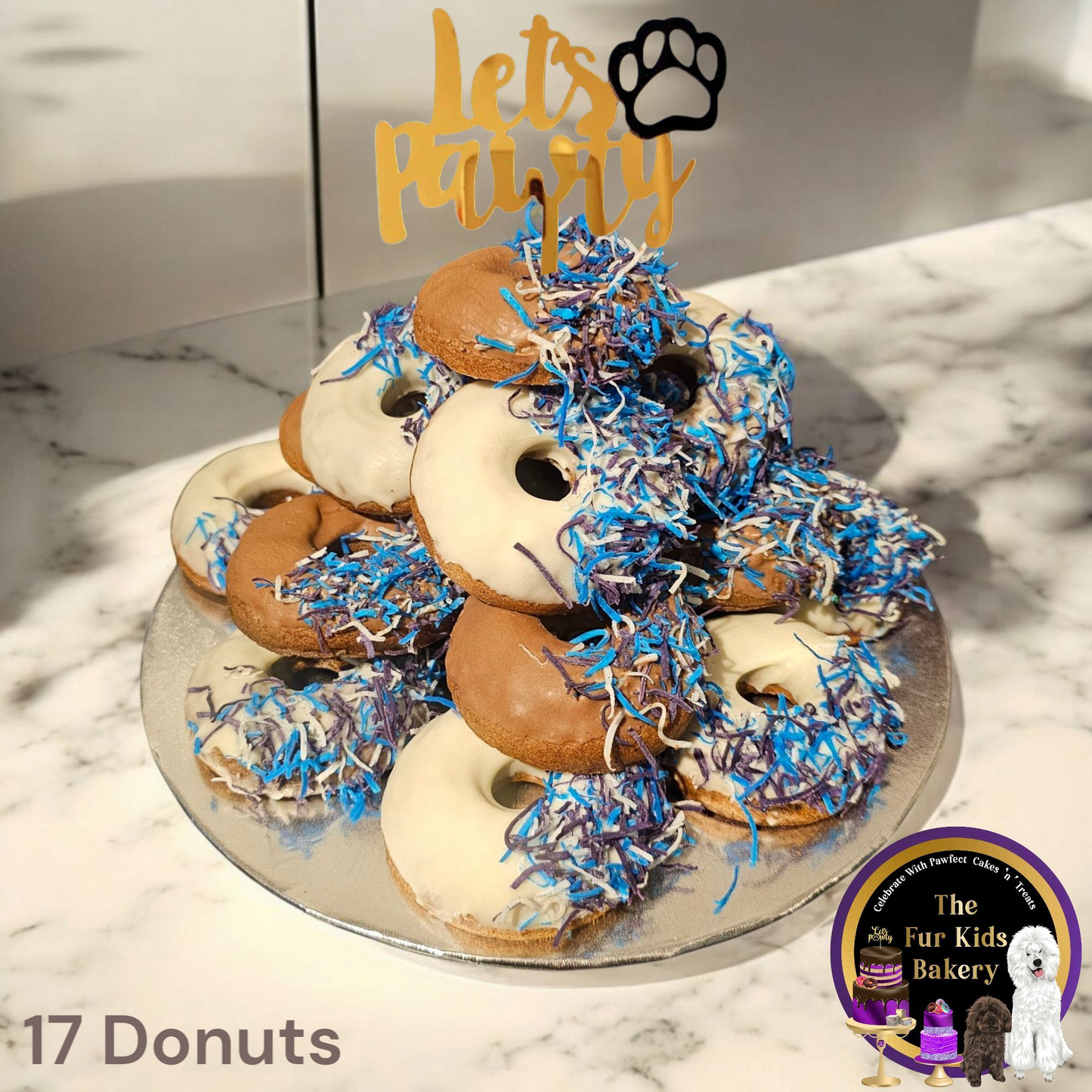 Doggy Donuts, Dog Donuts that are healthy not just for fun. Gluten & Grain Free. No added sugar, coconut sprinkles NOT 100 & 100s