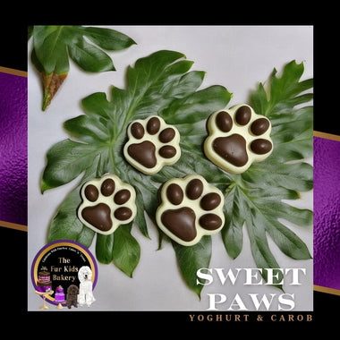 NAS Yoghurt & NAS Carob paw prints dog treats