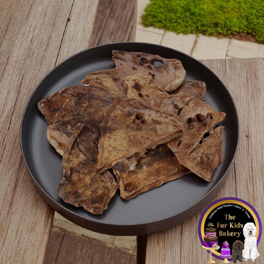 Australian Lamb Crumble dog treat, slowly air dried in a HACCP, Safe Food & FDA accredited facility, 100% natural and chemical free.

The Fur Kids Bakery Logo